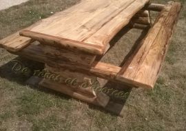table de jardin en bois 2m de long